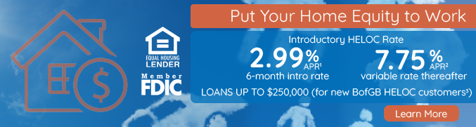 2.99% APR 6 month HELOC intro rate and 7.50% APR variable rate thereafter, click to learn more