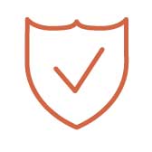 secure shield with check mark line art