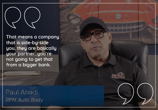 RPM quoting "That means a company that is side-by-side you, they are basically your partner...you're not going to get that from a bigger bank."