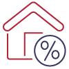 house icon with percentage in a circle