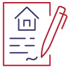 pen and paper icon with house